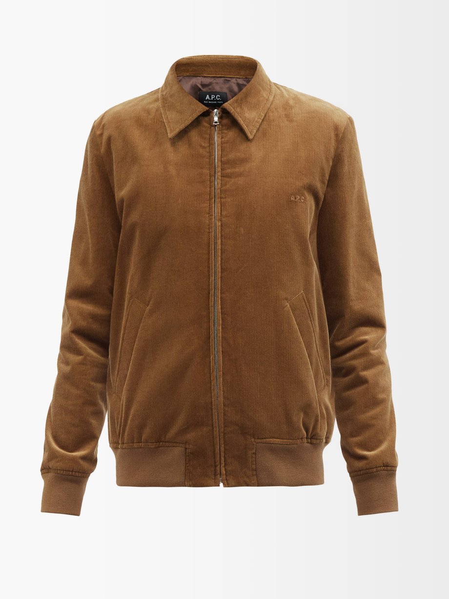 Gilles logo-embroidered corduroy jacket Brown A.P.C. | MATCHESFASHION FR