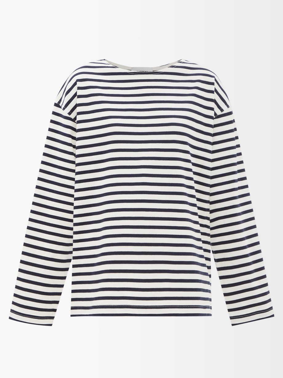 Navy stripe Breton striped cotton-jersey T-shirt | Matteau ...
