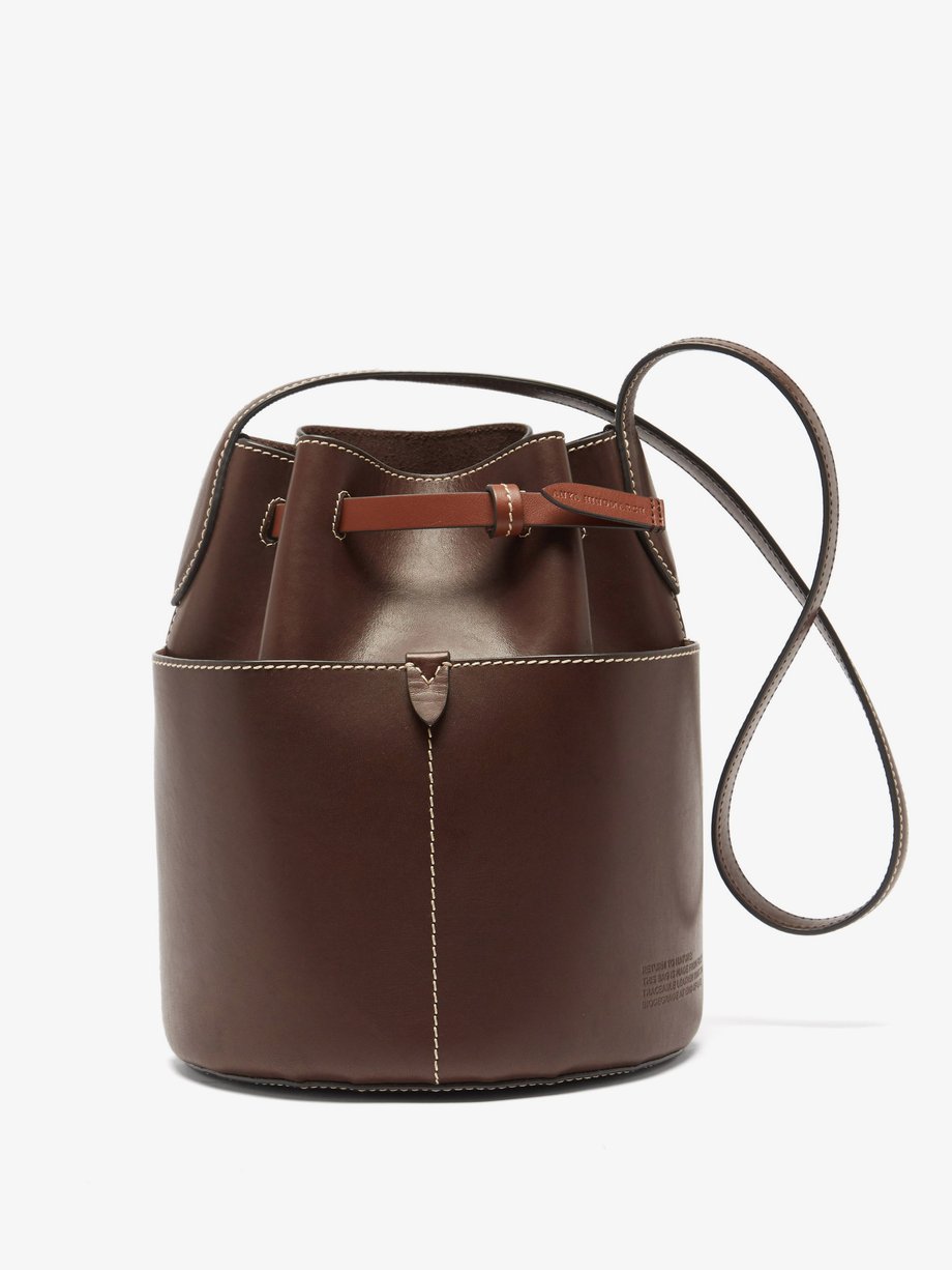 Anya Hindmarch Brown Return to Nature small leather bucket bag 