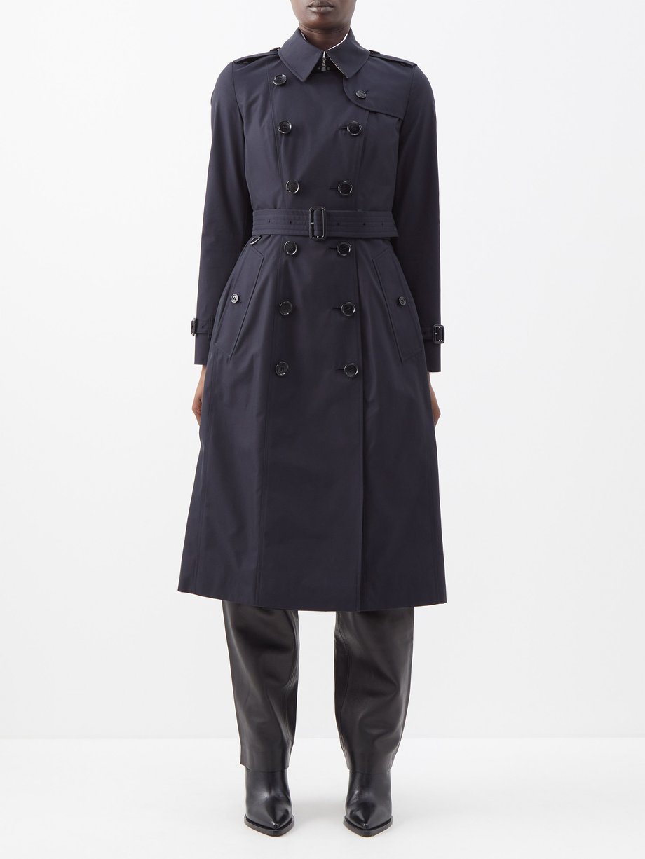 버버리 트렌치 코트 Burberry Navy Chelsea cotton-gabardine long trench coat