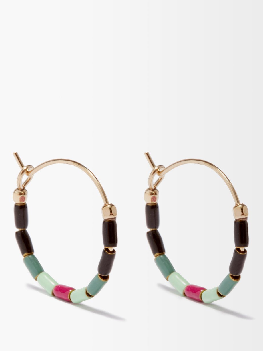 Gold Beaded charm hoop earrings | Isabel Marant | MATCHESFASHION AU