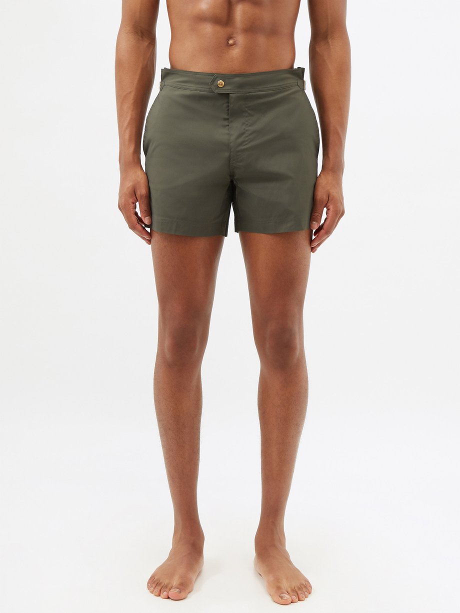 Green Adjustable-waist micro-poplin swim shorts | Tom Ford ...