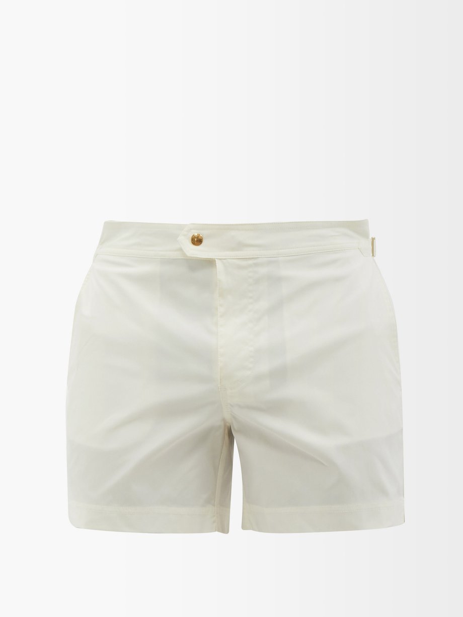 Tom Ford White Adjustable-waist micro-poplin swim shorts | 매치스패션, 모던 ...