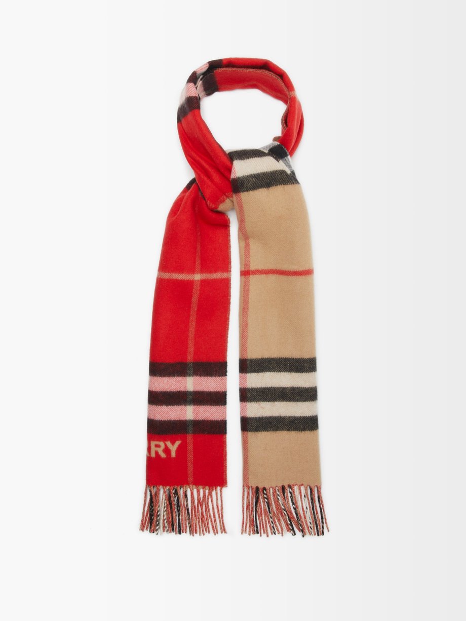 burberry red scarf cashmere