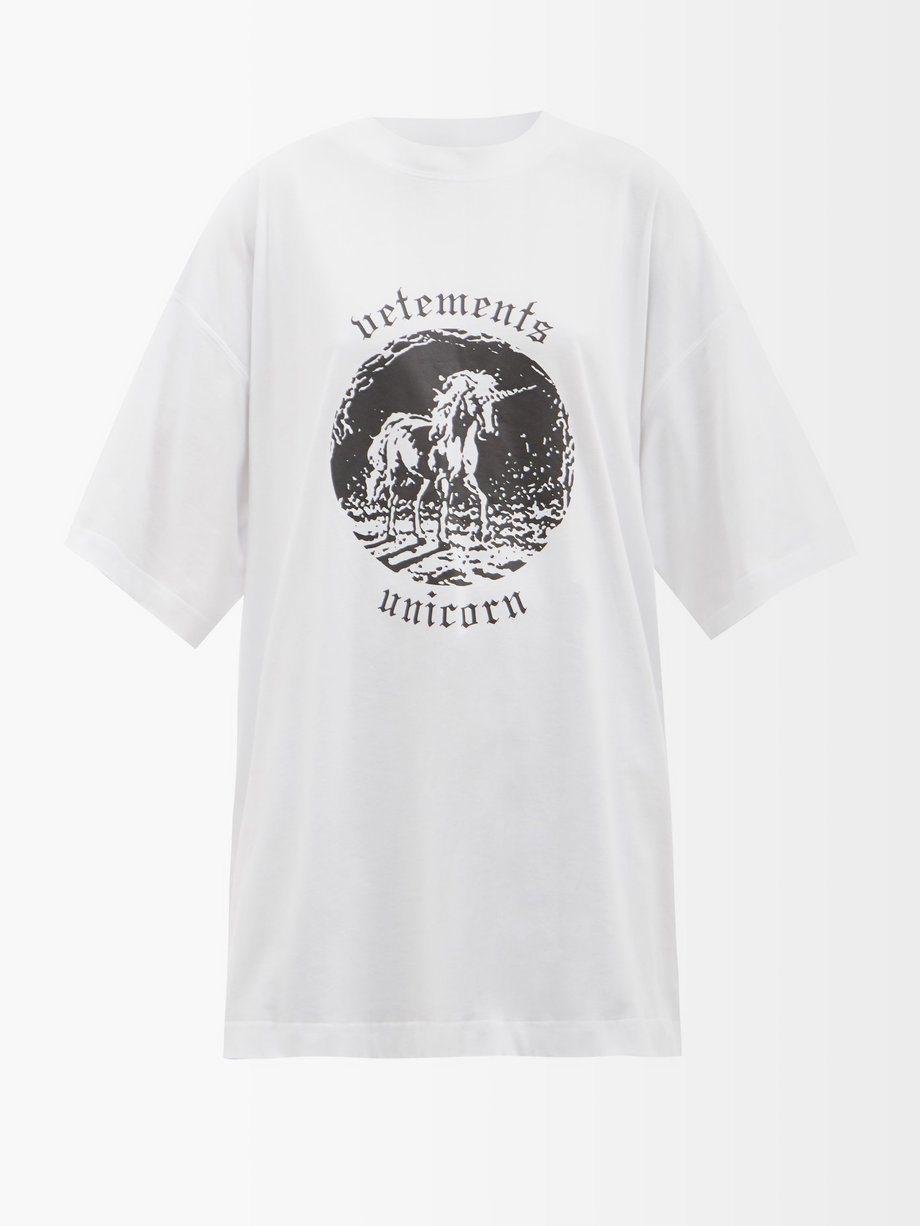 Unicorn-print cotton-jersey T-shirt
