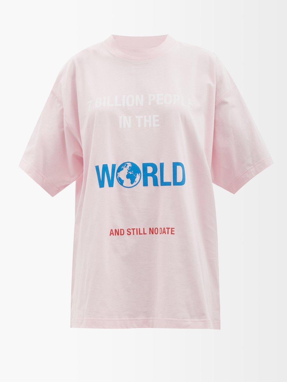 なサイズ ヴェトモン メンズ Tシャツ トップス Still No Date-print cotton-jersey T-shirt