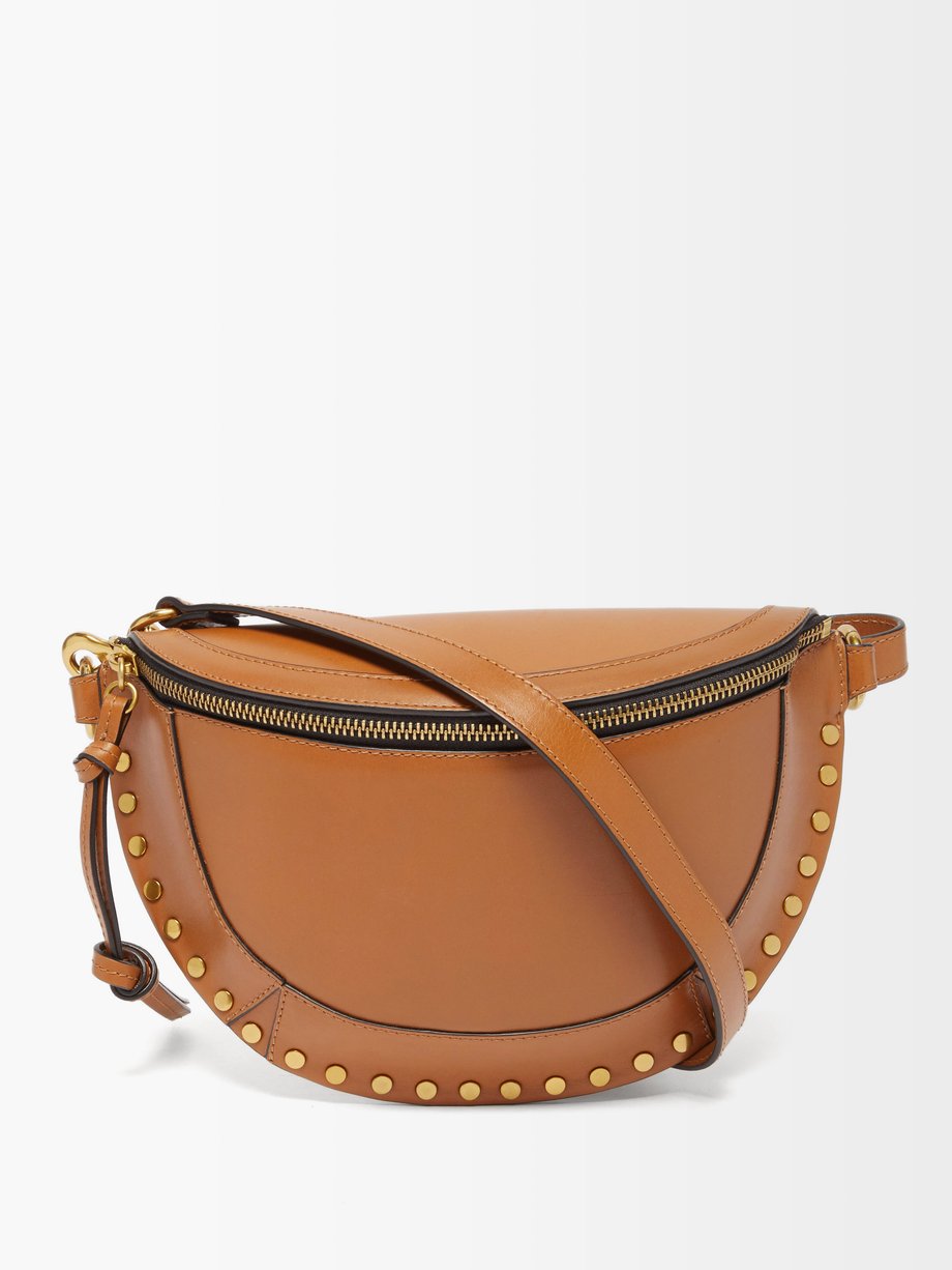 Tan Skano studded leather shoulder bag | Isabel Marant | UK