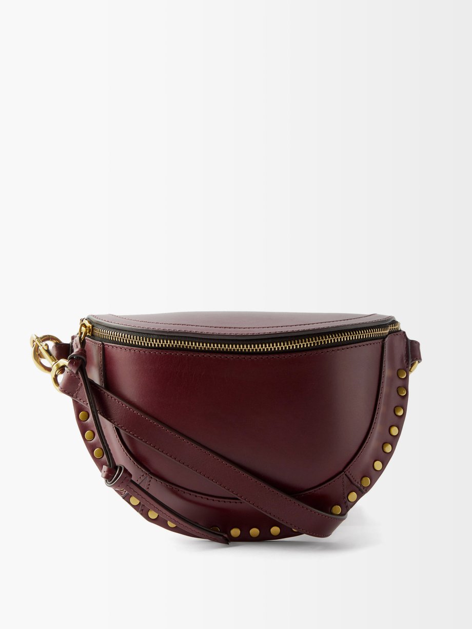 Burgundy Skano studded leather belt bag | Isabel Marant | MATCHESFASHION US