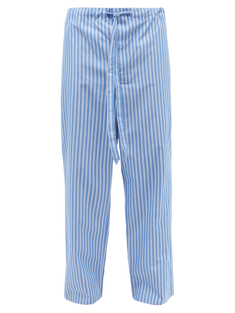 Blue Striped cotton-poplin pyjama trousers | Charvet | MATCHESFASHION UK