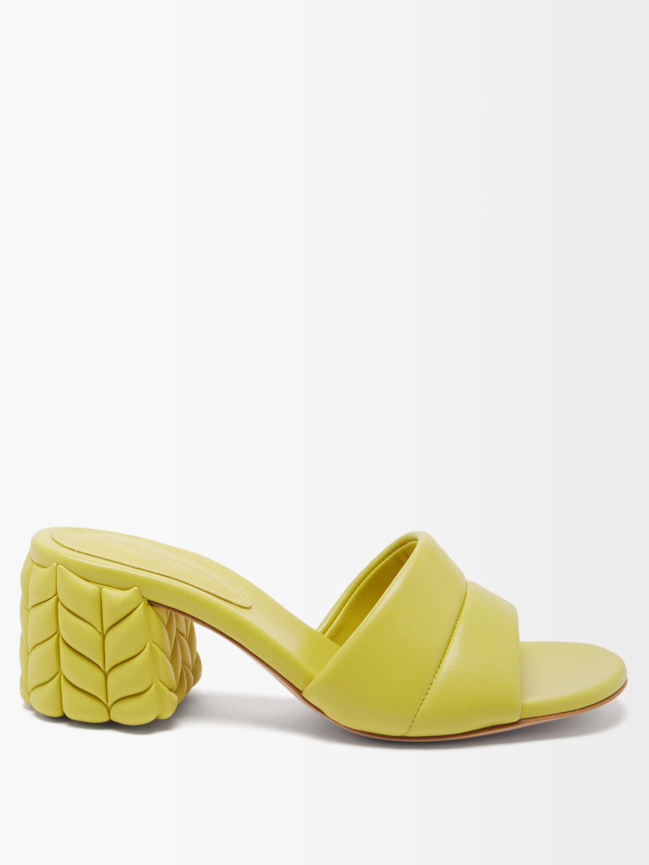 Yellow Florea 60 braided-effect leather mules | Gianvito Rossi ...