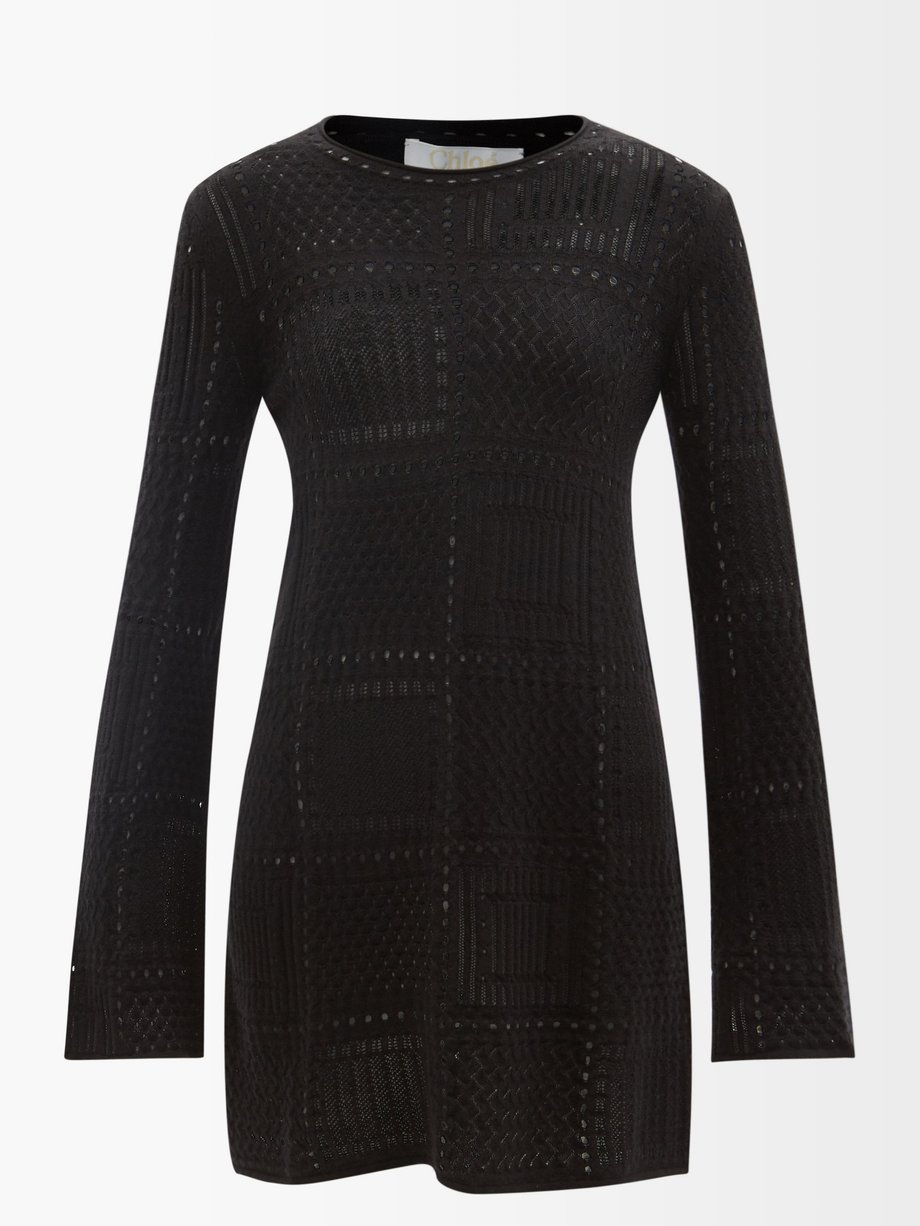 Pointelleknit mini dress Black Chloé MATCHESFASHION FR