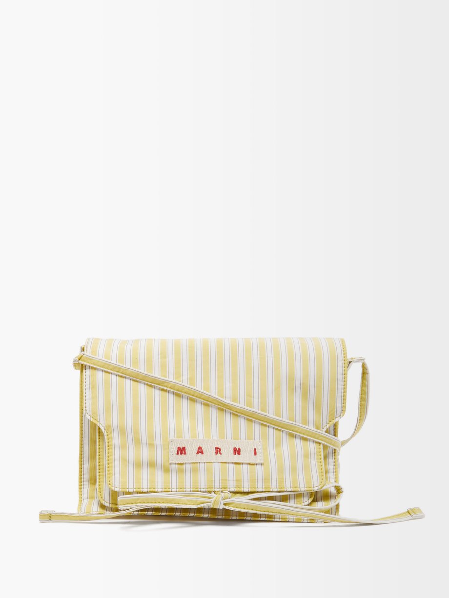 Trunk medium striped-cotton shoulder bag