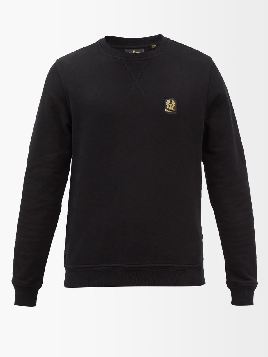 Logo-patch cotton-jersey sweatshirt Black Belstaff | MATCHESFASHION FR
