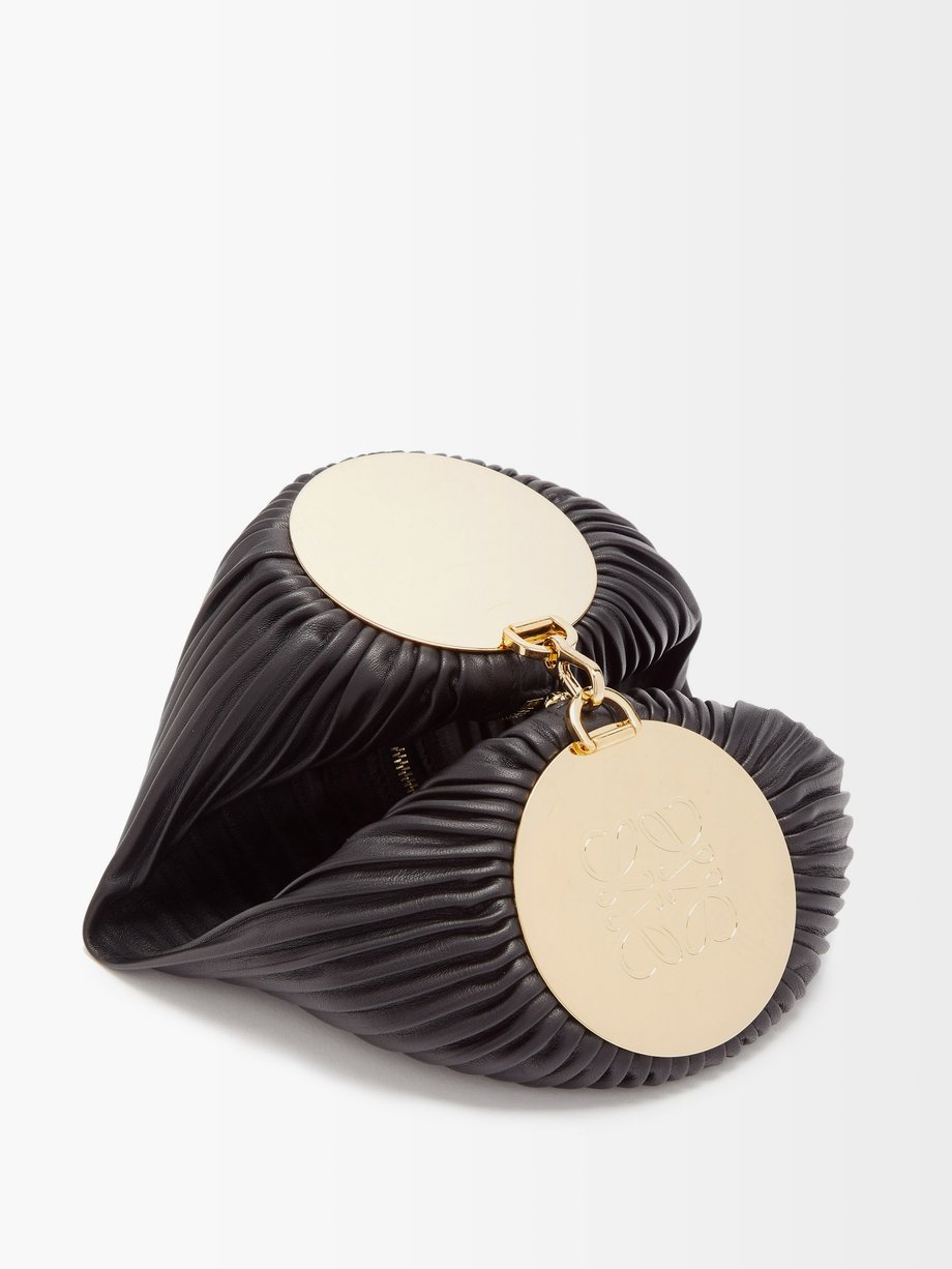 Black Pleated leather bracelet bag | Loewe | MATCHESFASHION UK