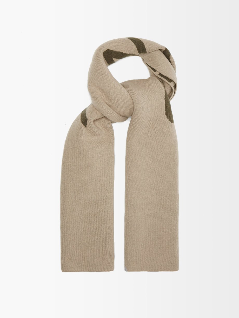 Grey Logo-jacquard wool-blend scarf | Givenchy | MATCHESFASHION US