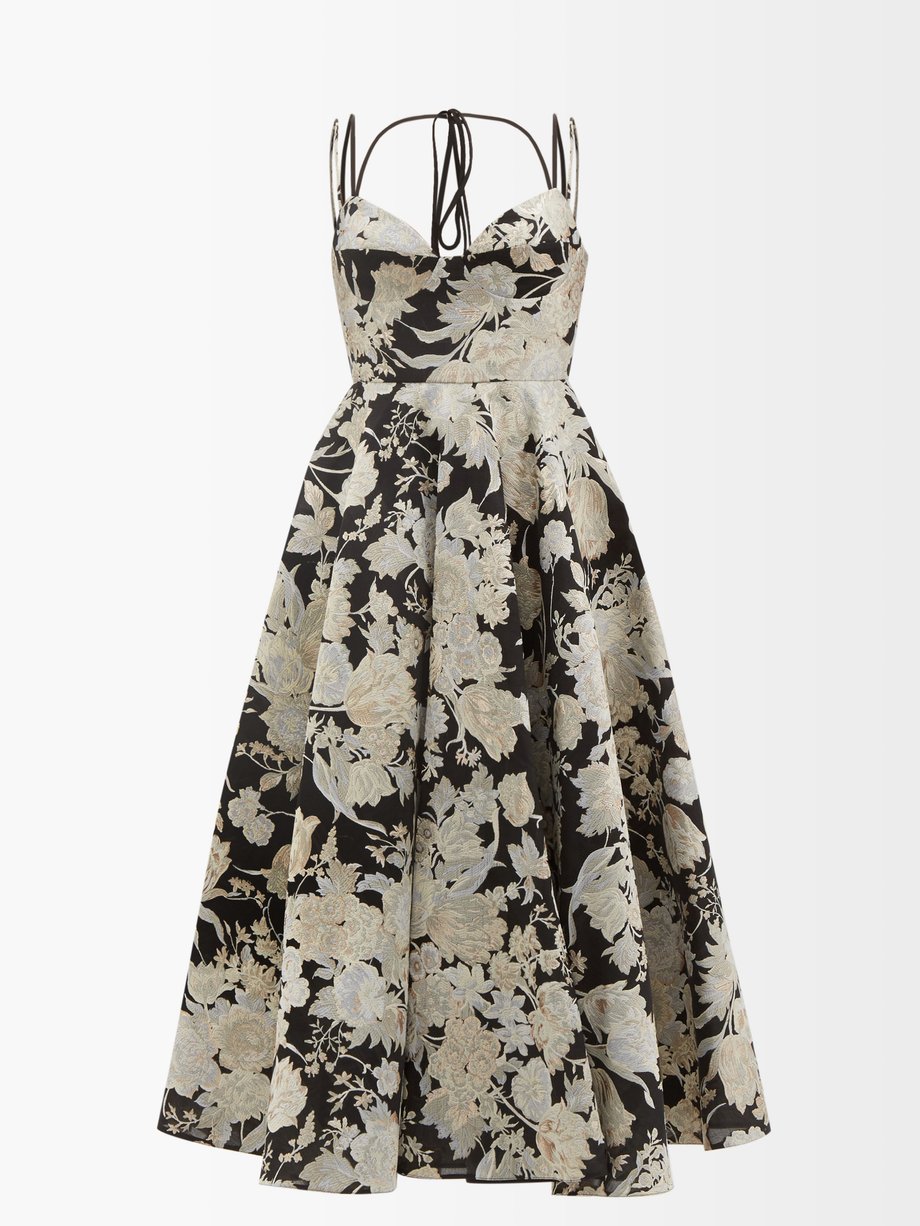 Erdem Erdem Rea floral-jacquard midi dress Black｜MATCHESFASHION（マッチズファッション)