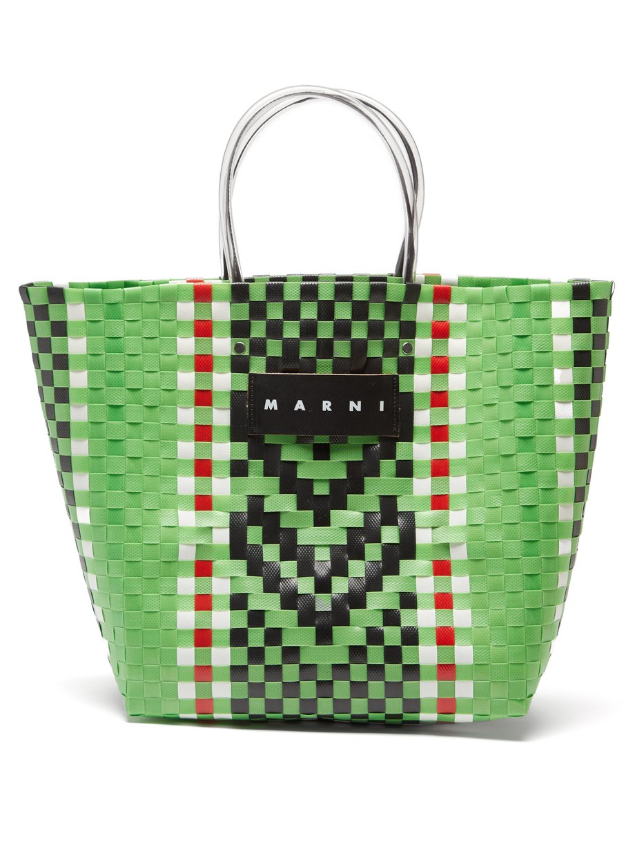 Green Hand-woven tote bag | Marni Market | MATCHESFASHION US