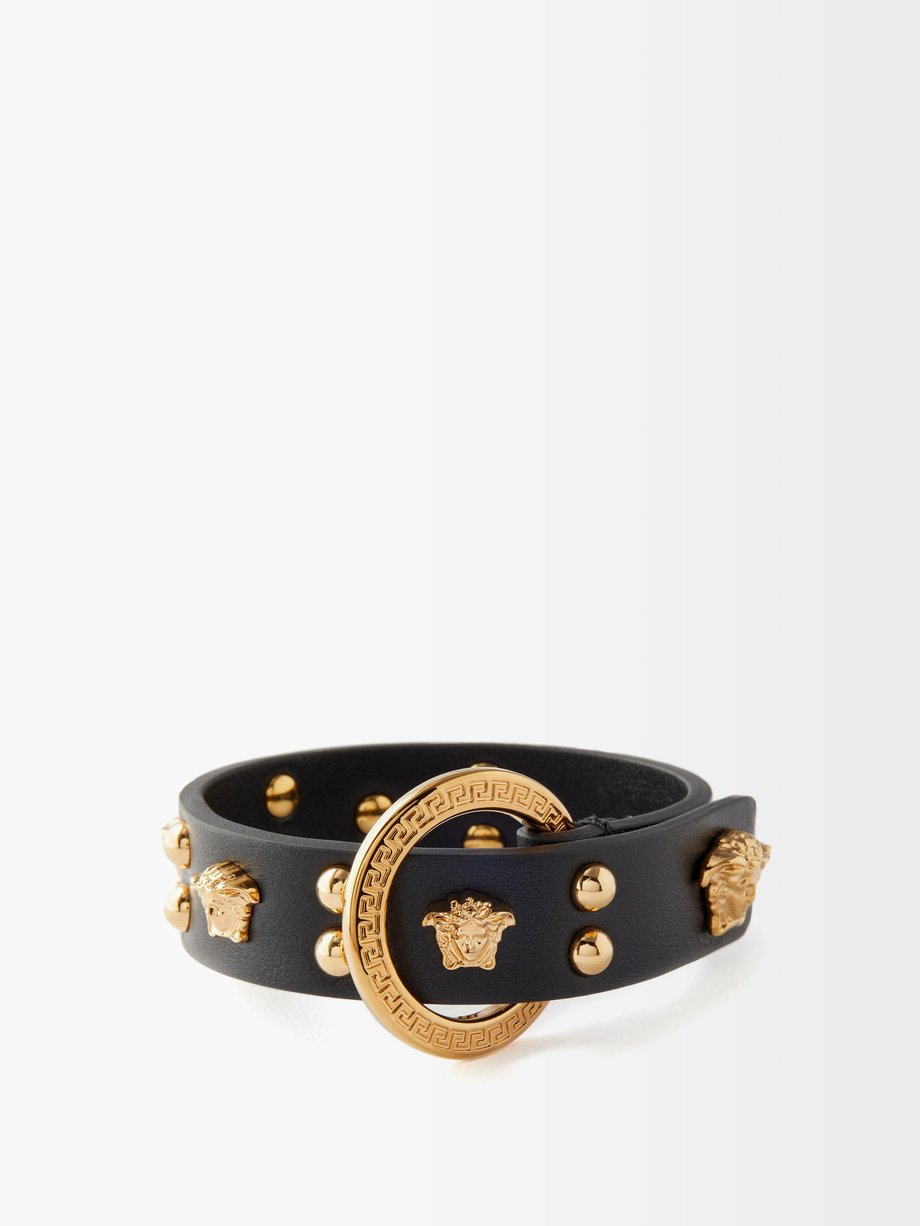 versace leather wrap bracelet