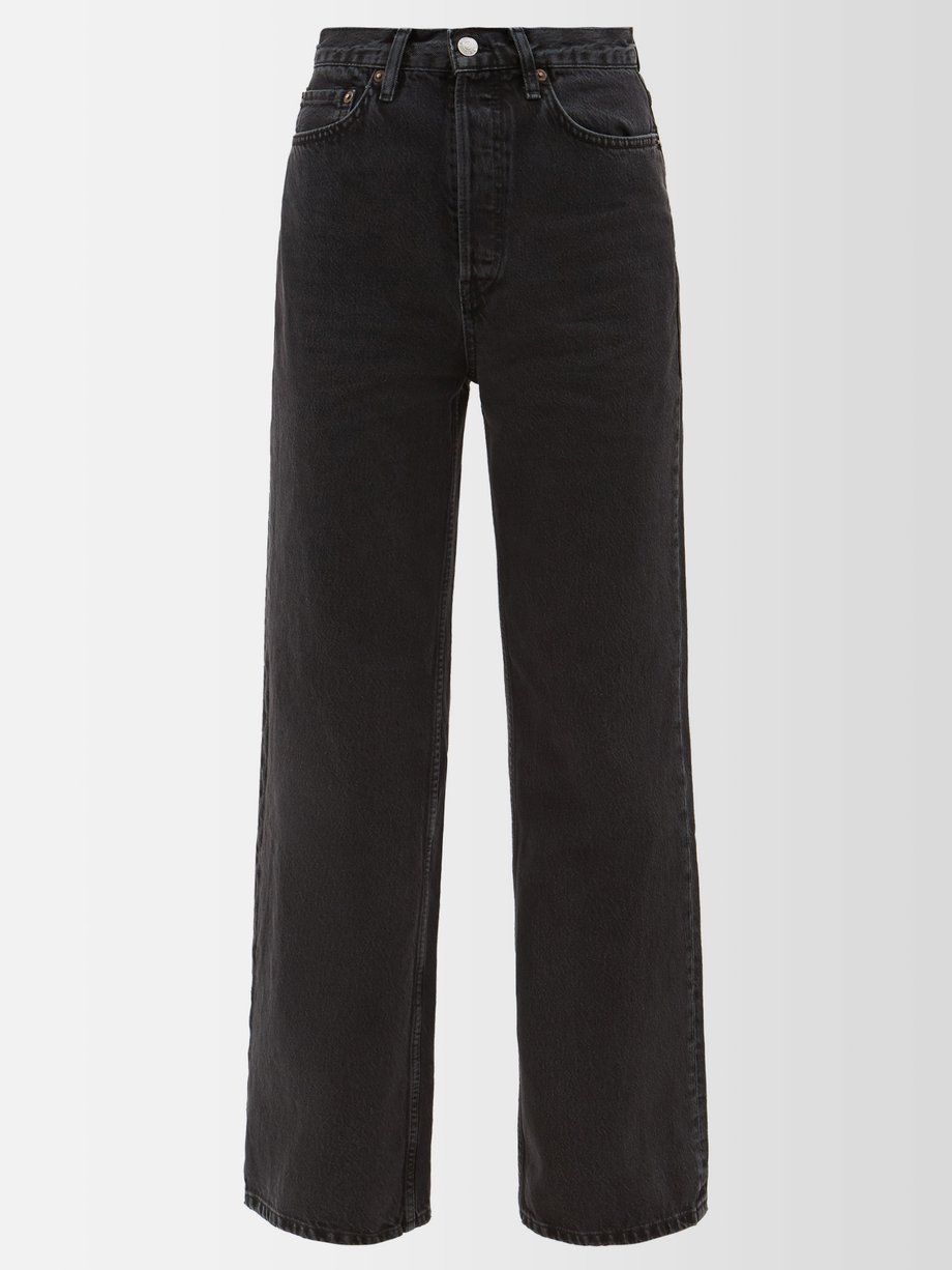 Black 70s Ultra High Rise wide-leg jeans | Re/Done | MATCHESFASHION UK