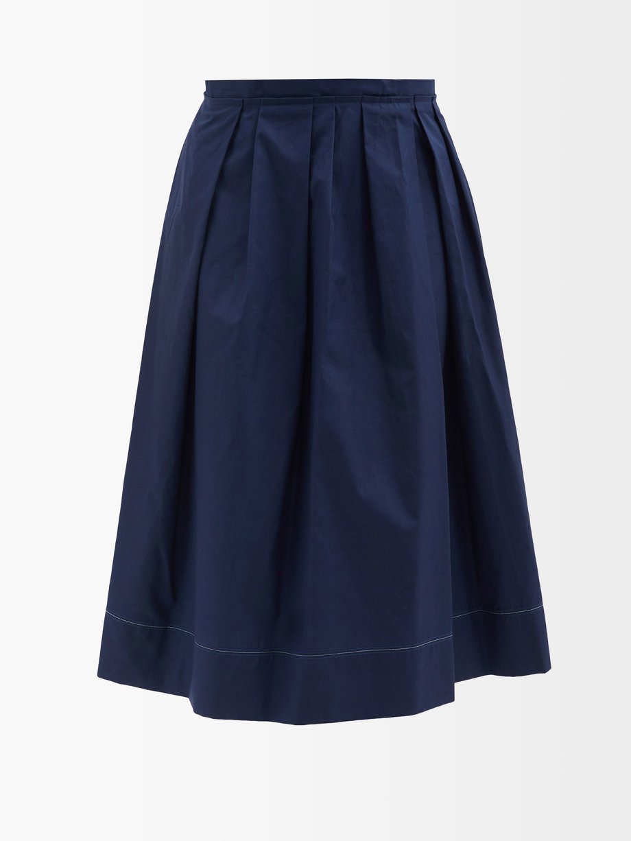 navy cotton skirt uk