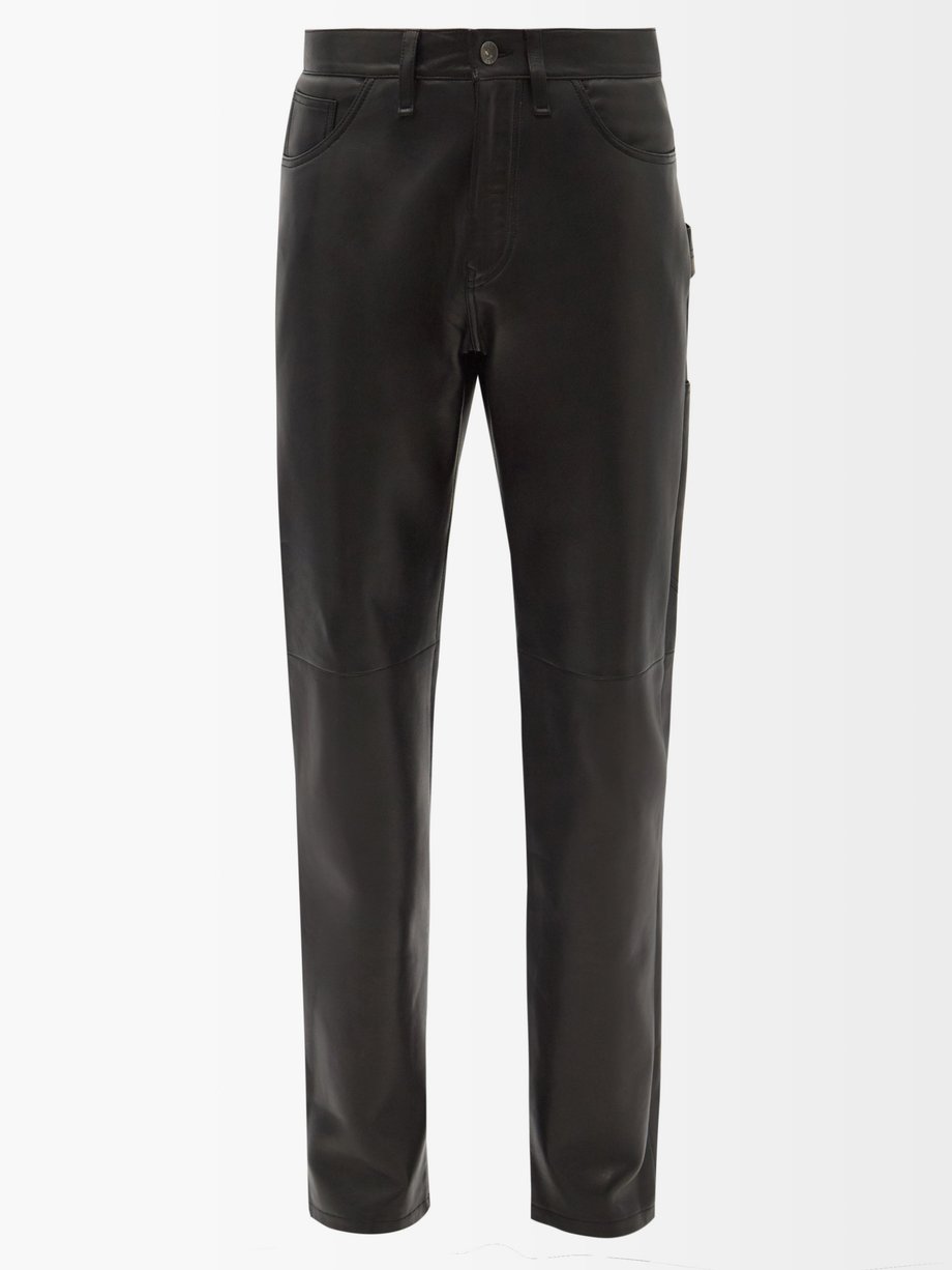 Altu Black Leather slim-leg trousers | 매치스패션, 모던 럭셔리 온라인 쇼핑