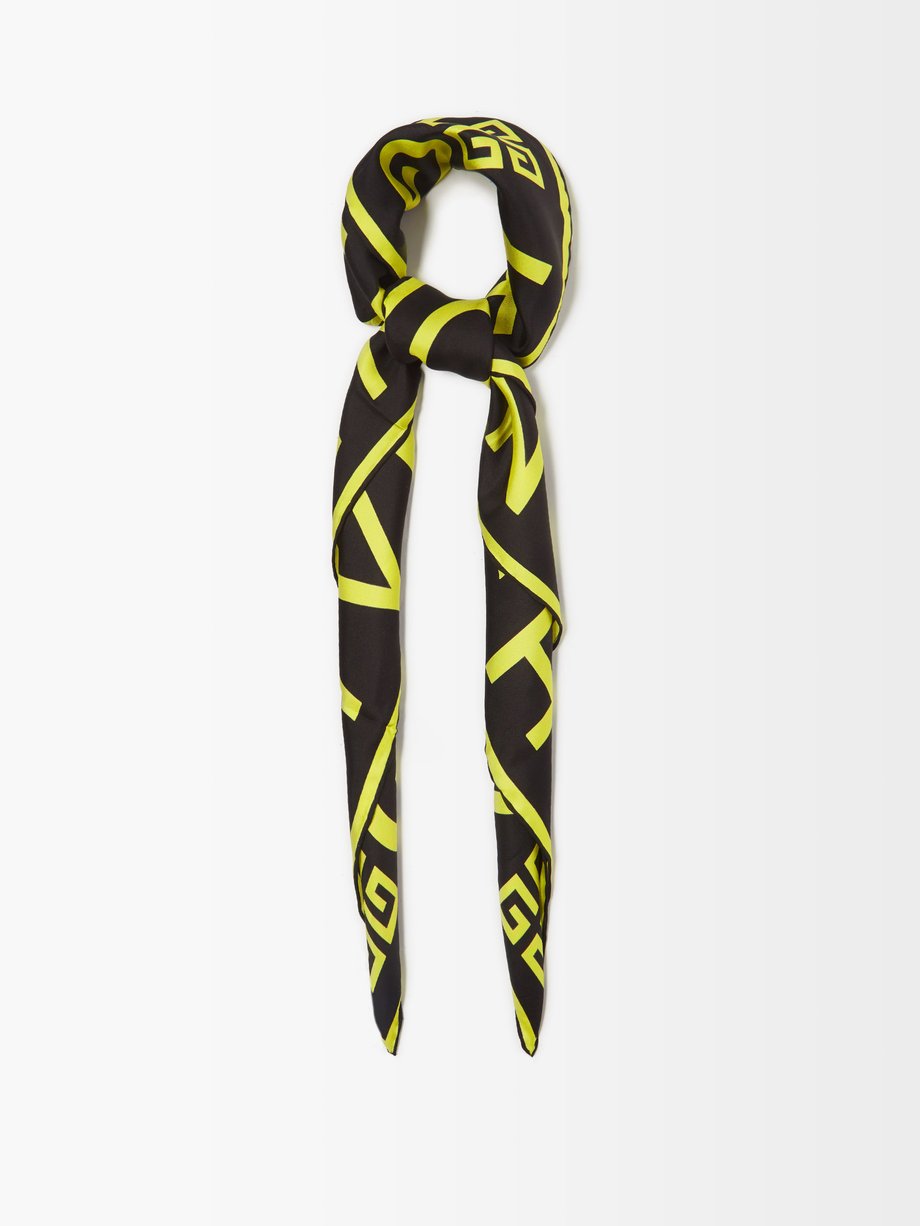 Givenchy ジバンシィ 4G シルクツイルスカーフ ブラック｜MATCHESFASHION（マッチズファッション)
