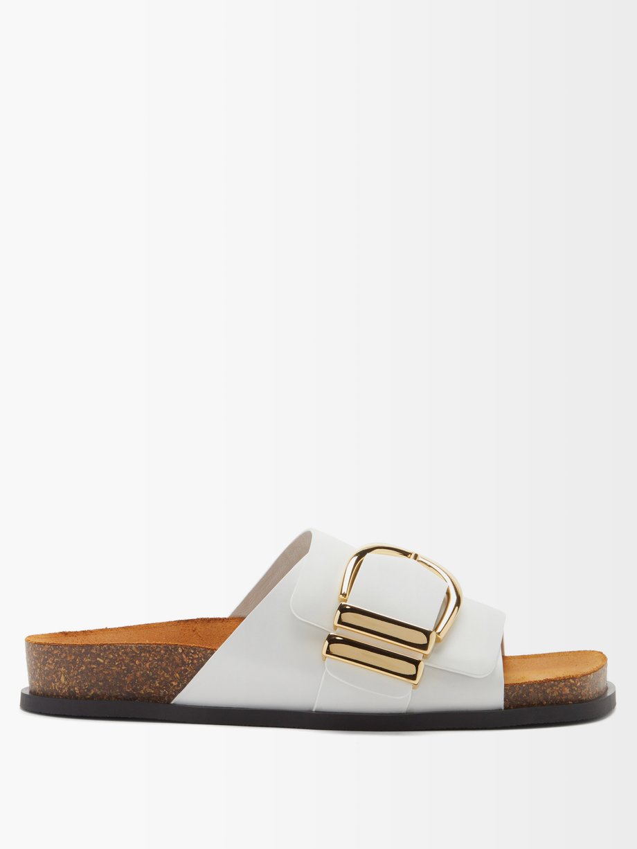 White Thompson leather flat sandals | Khaite | MATCHESFASHION UK