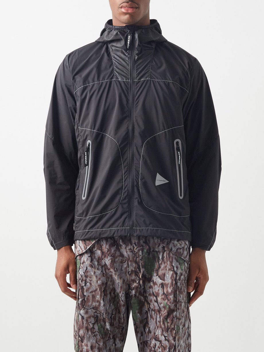 Black Packaway nylon hooded jacket | And Wander | MATCHESFASHION UK