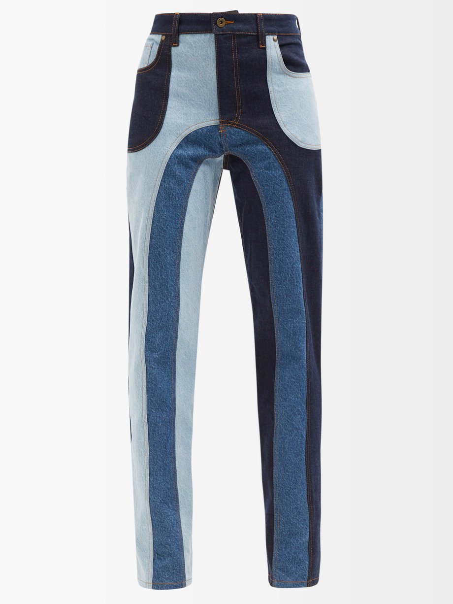 Blue Rework patchwork denim jeans | Ahluwalia | MATCHESFASHION AU