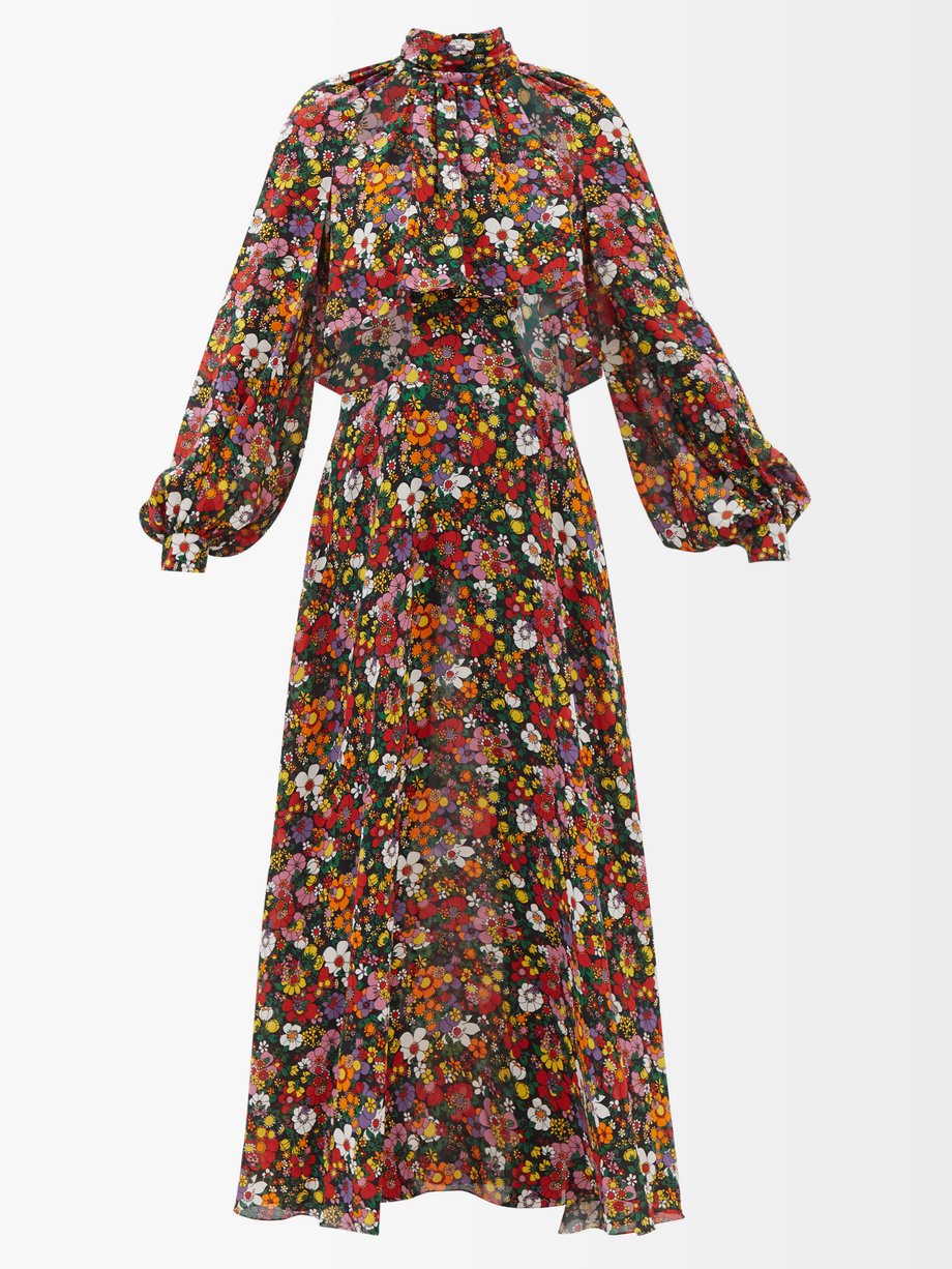 Christopher Kane Print Floral-print cutout crepe dress | 매치스패션, 모던 럭셔리 ...