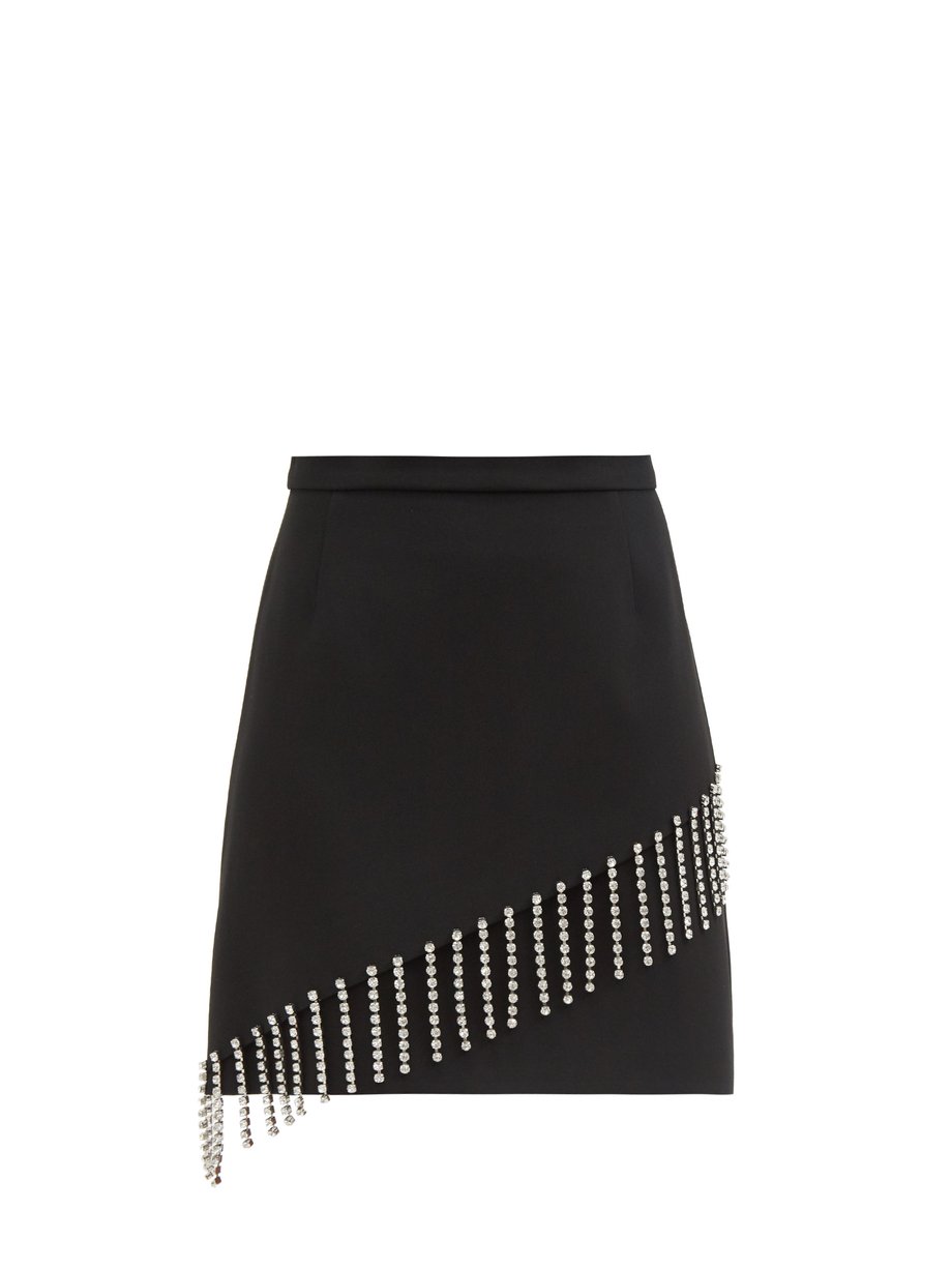 Christopher Kane Black Crystal-chain embellished crepe mini skirt | 매치스 ...