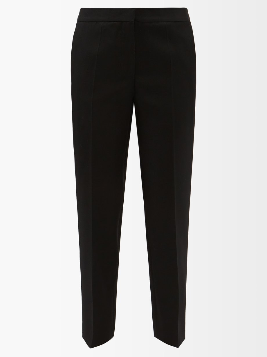 Black High-rise wool-gabardine trousers | Jil Sander | MATCHESFASHION US