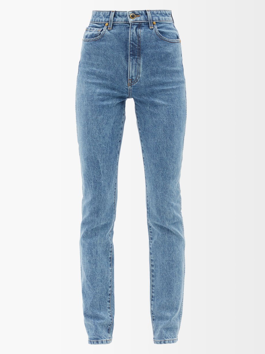 카이트 청바지 Khaite Blue Daria high-waisted straight-leg jeans