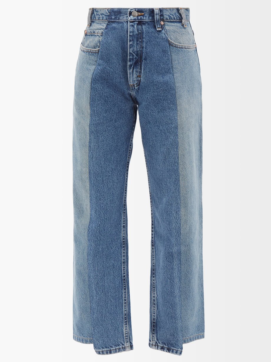 E.L.V. Denim Blue The Contrast Boyfriend jeans | 매치스패션, 모던 럭셔리 온라인 쇼핑