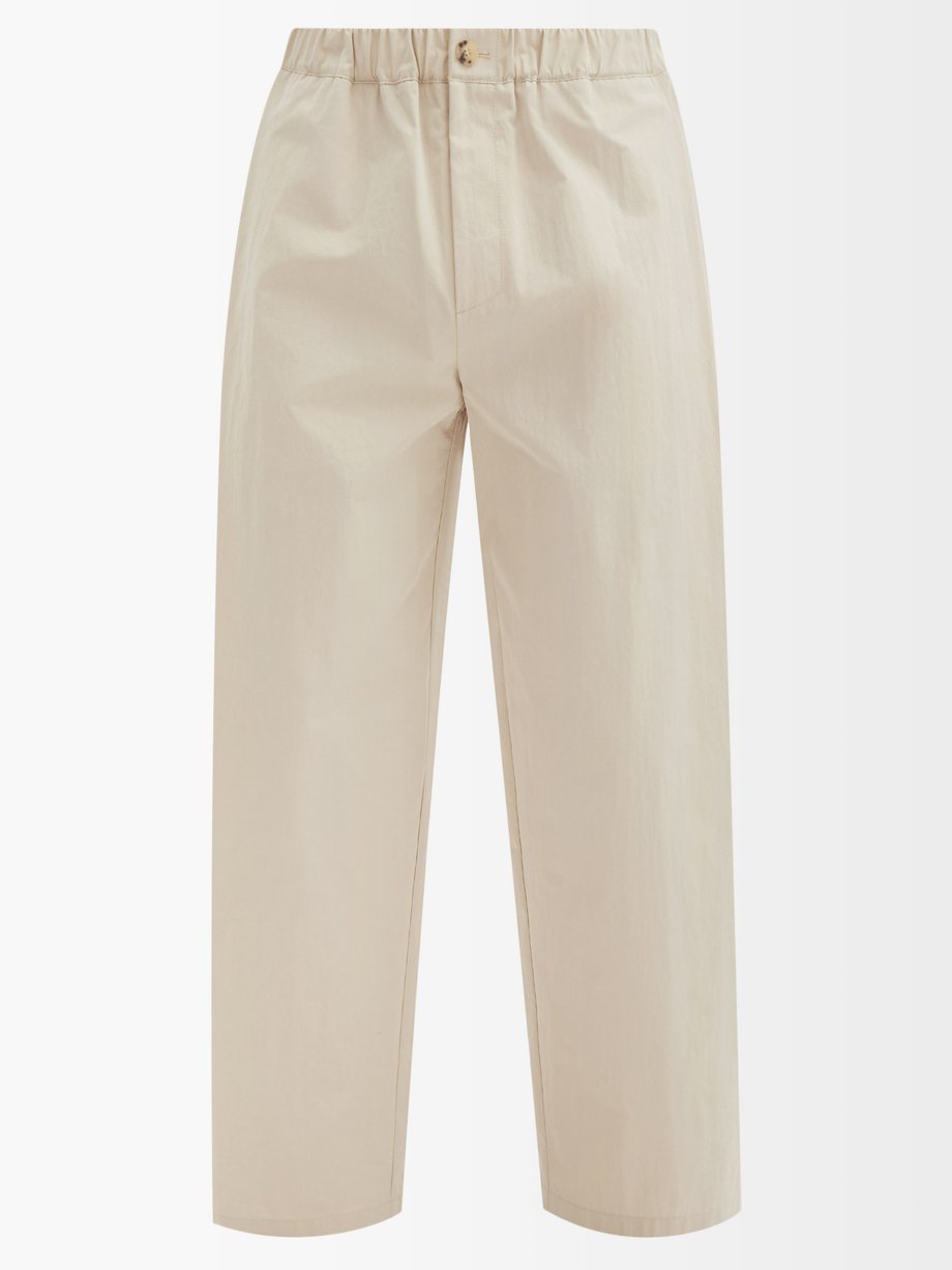 Beige Elasticated-waist cotton-blend trousers | Le17Septembre Homme ...