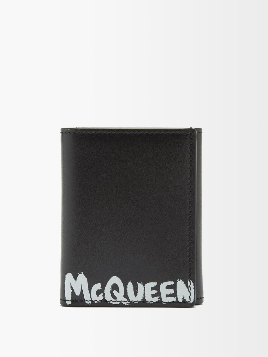 Alexander McQueen アレキサンダー マックイーン グラフィティロゴ レザーウォレット ブラック｜MATCHESFASHION