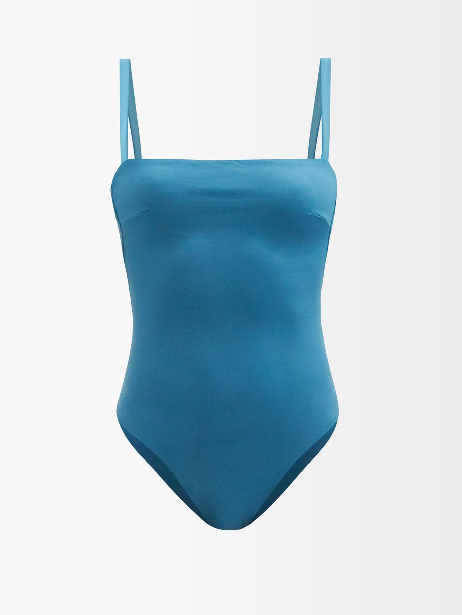 Asceno Blue Palma square-neck swimsuit | 매치스패션, 모던 럭셔리 온라인 쇼핑
