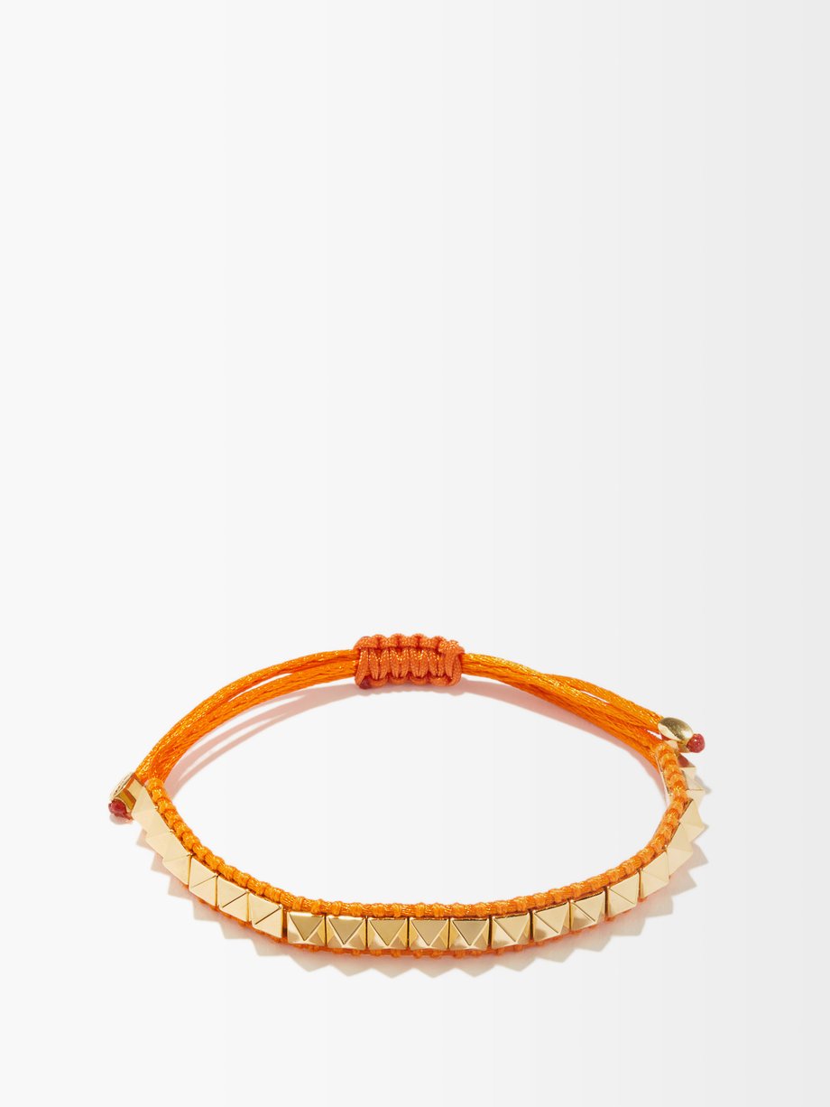 Rockstud cord bracelet Orange Valentino | MATCHESFASHION FR