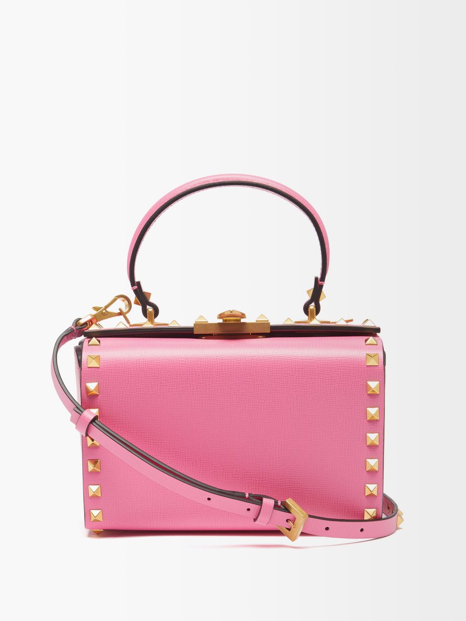 발렌티노 Valentino Pink Rockstud Alcove studded leather cross-body bag