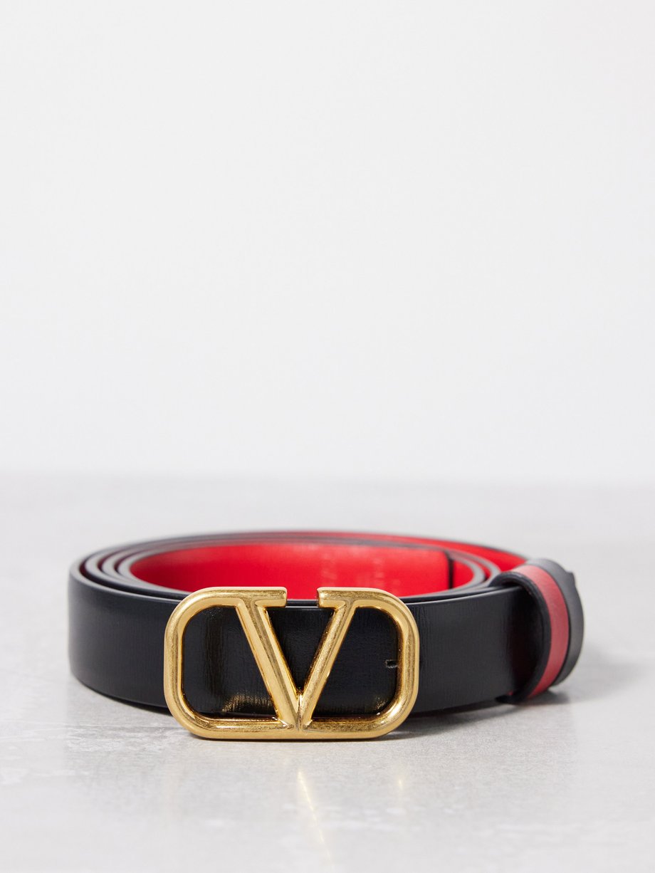 Lionel Green Street Grape sum Black V-Logo reversible leather belt | Valentino | MATCHESFASHION US