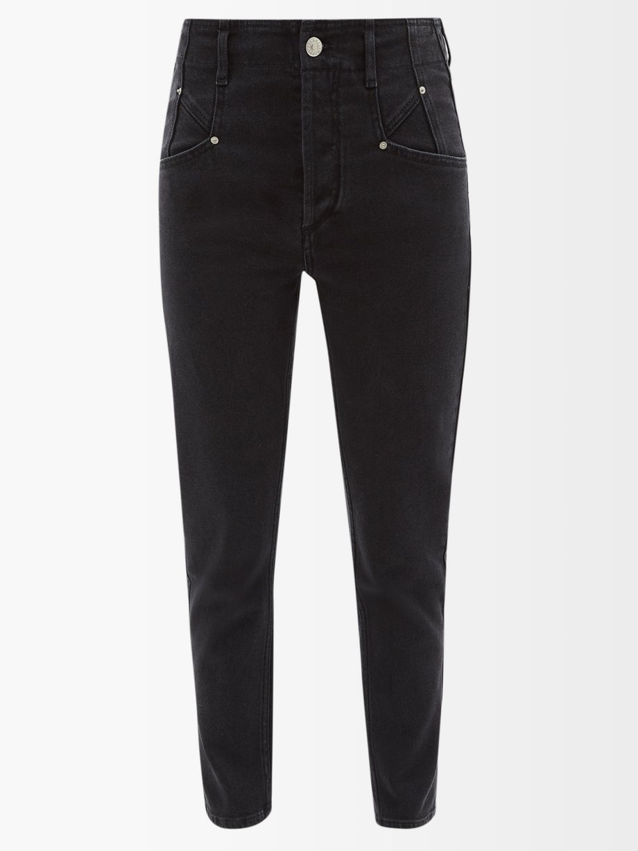 Nilane high-rise cropped jeans Black Isabel Marant | MATCHESFASHION FR