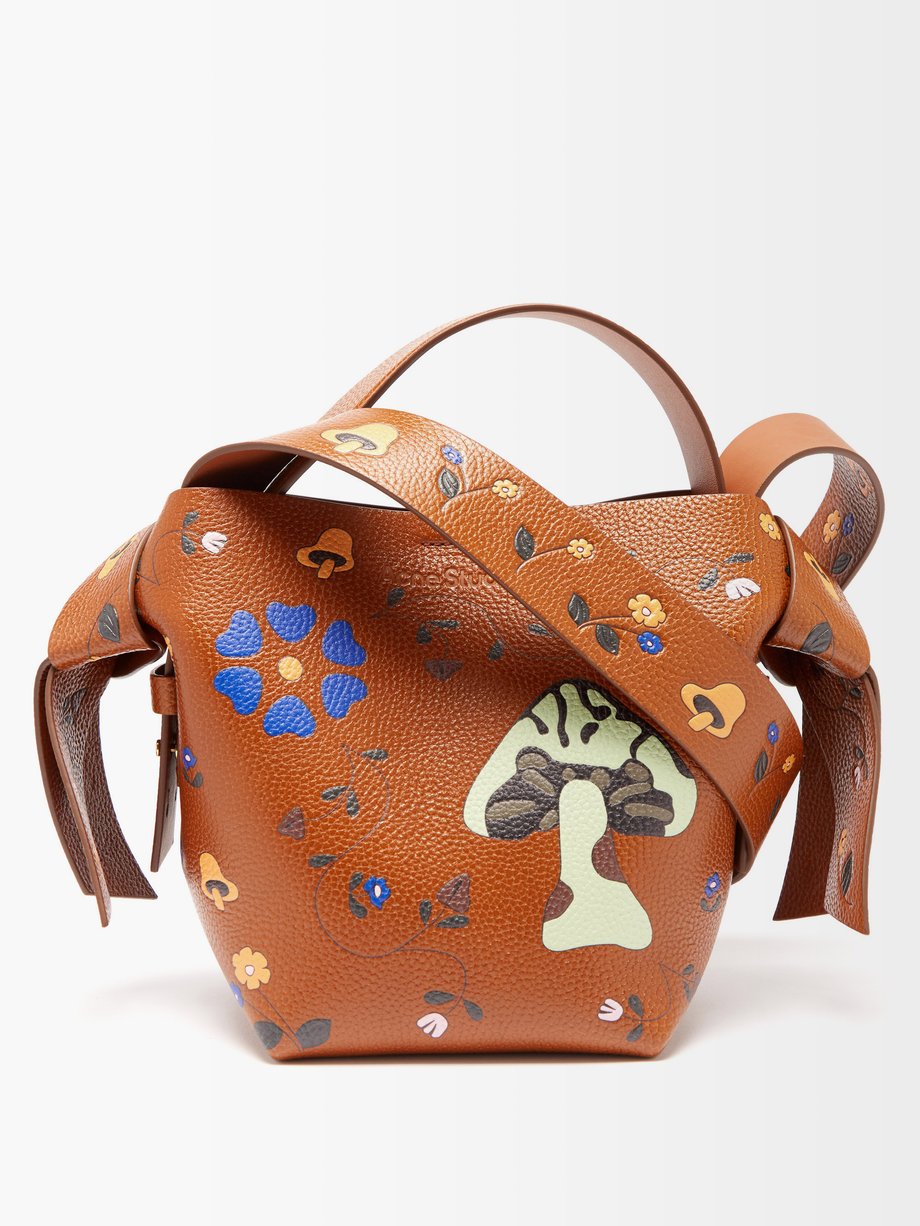 아크네 스튜디오 Acne Studios Tan Mushroom-print grained-leather cross-body bag