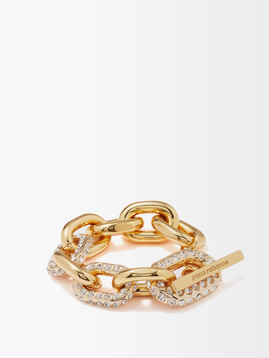 Paco Rabanne Paco Rabanne XL-link crystal-embellished bracelet Metallic ...