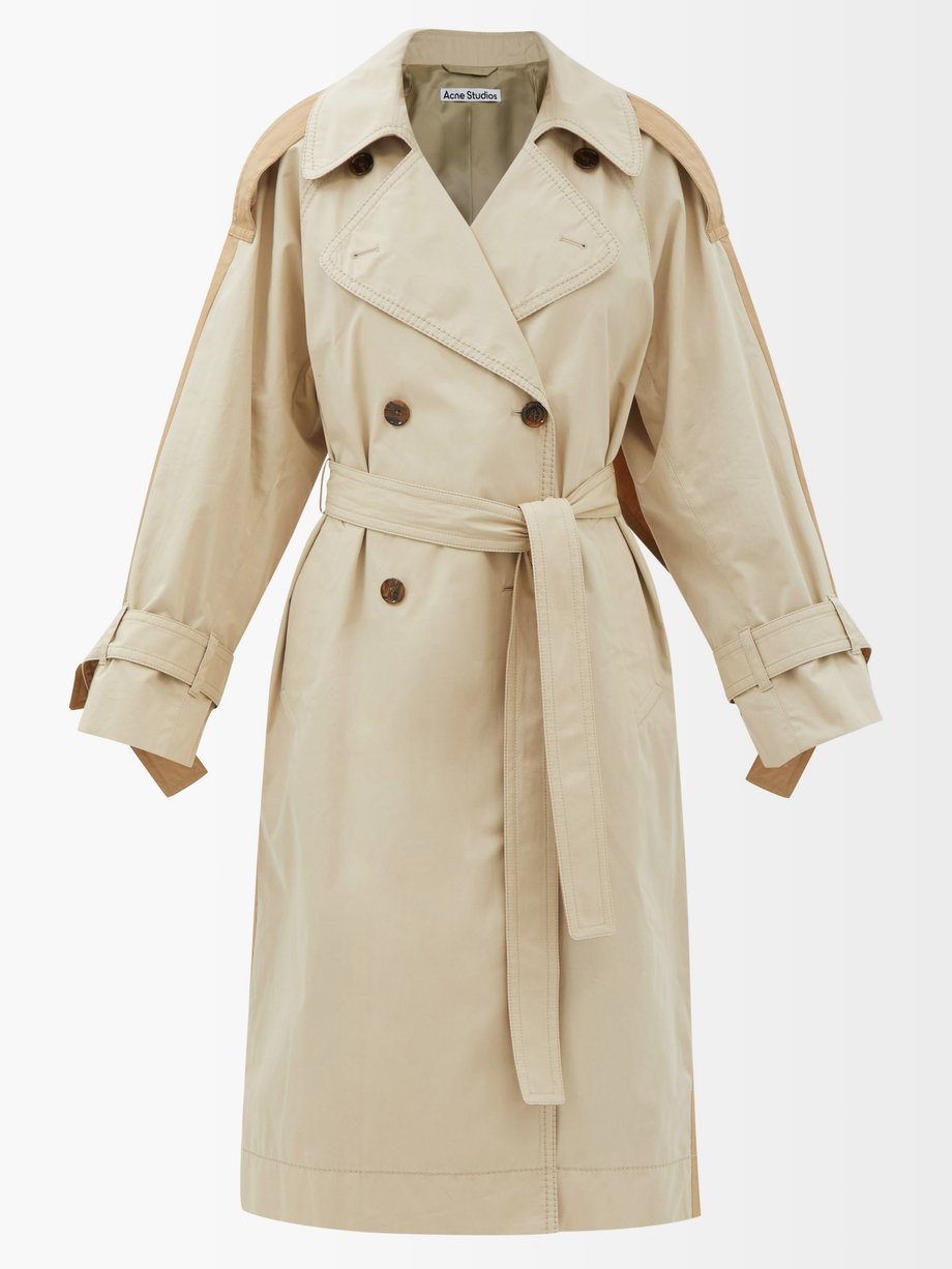 아크네 스튜디오 Acne Studios Beige Odande two-tone cotton trench coat