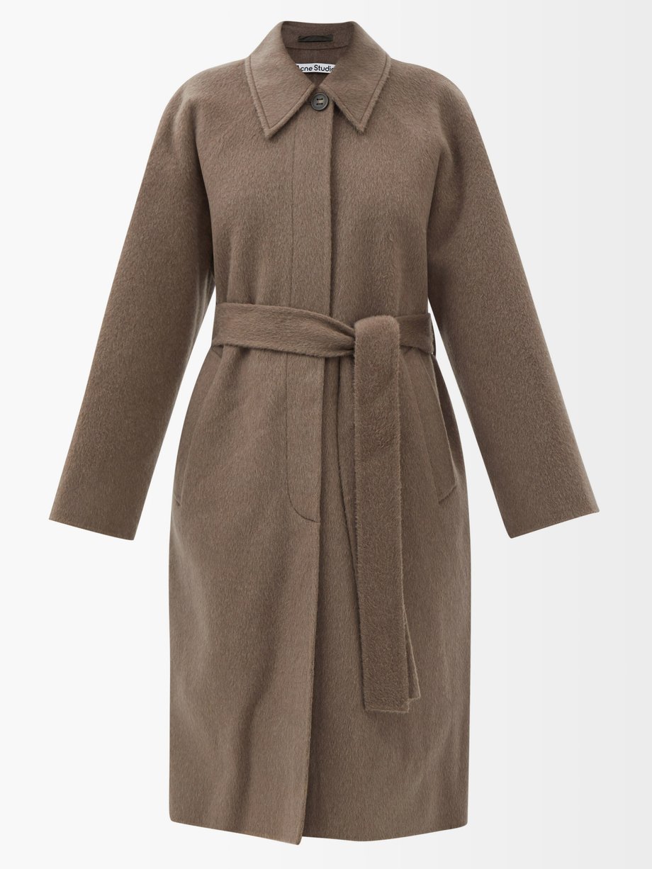 아크네 스튜디오 Acne Studios Brown Orea single-breasted wool-blend coat