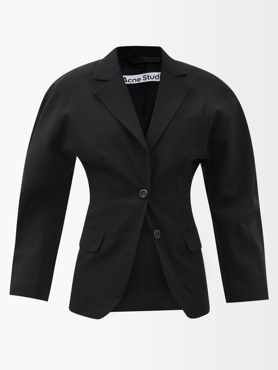 아크네 스튜디오 Acne Studios Black Jasmina curve-sleeve suit jacket