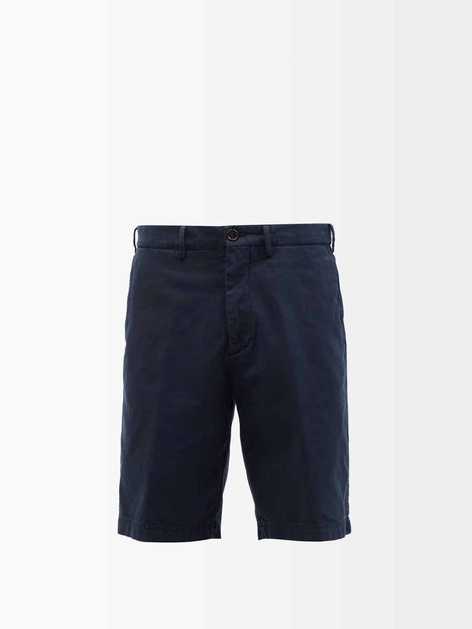 Navy Garment-dyed cotton-twill shorts | Brunello Cucinelli ...