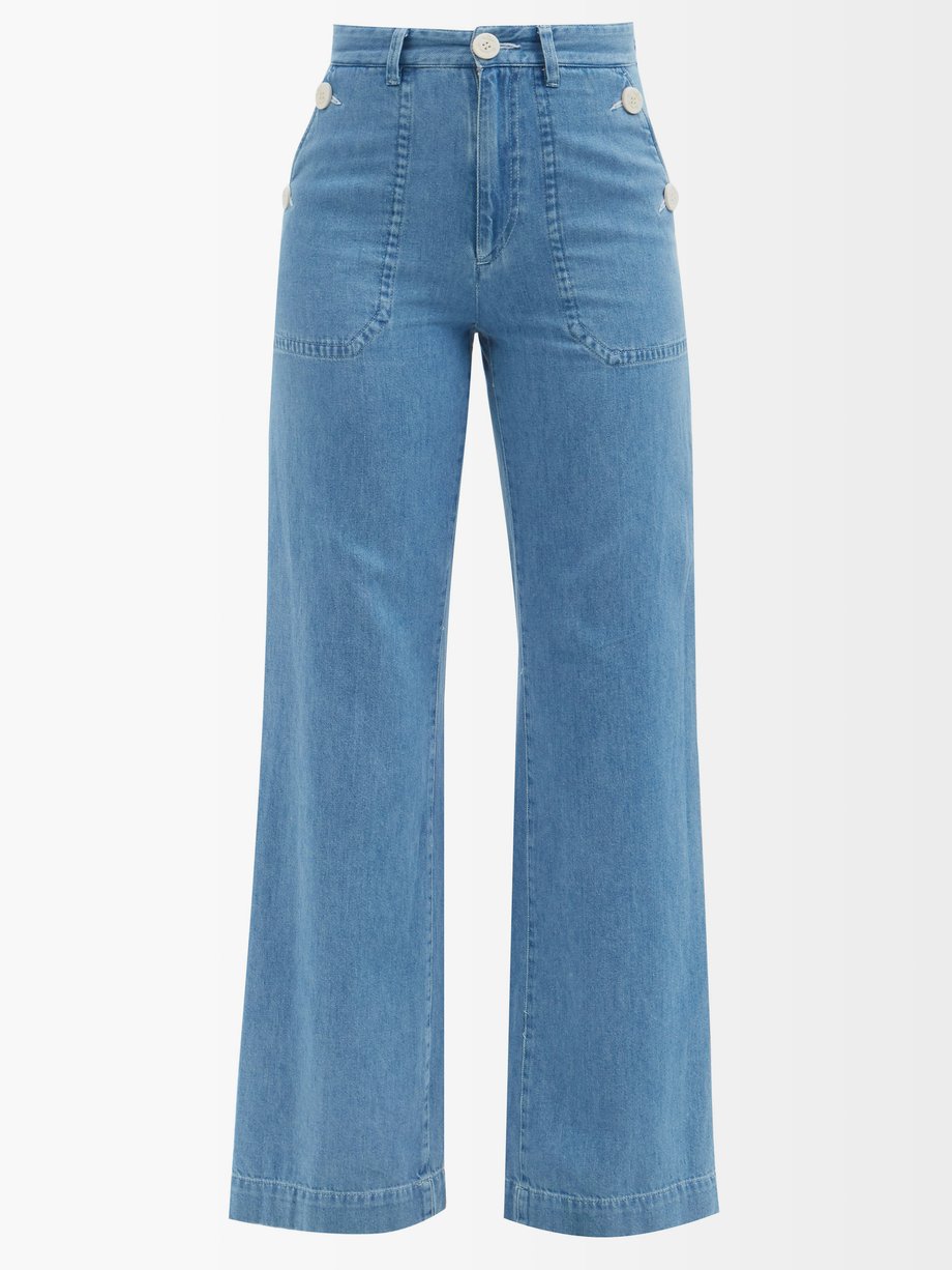 Blue Olivia high-rise wide-leg jeans | A.P.C. | MATCHESFASHION US