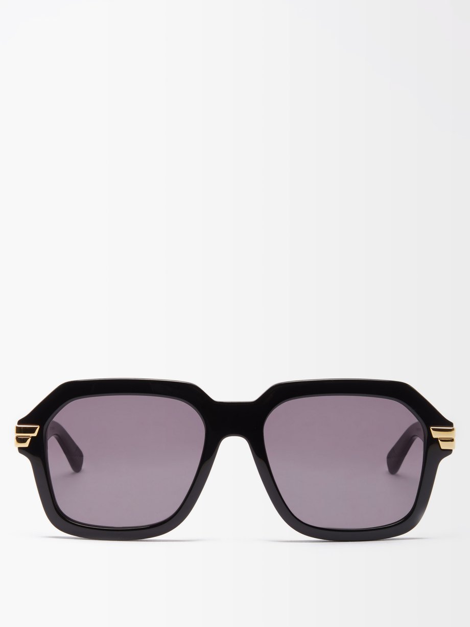 Bottega Veneta Eyewear Bottega Veneta Acetate square sunglasses Black ...