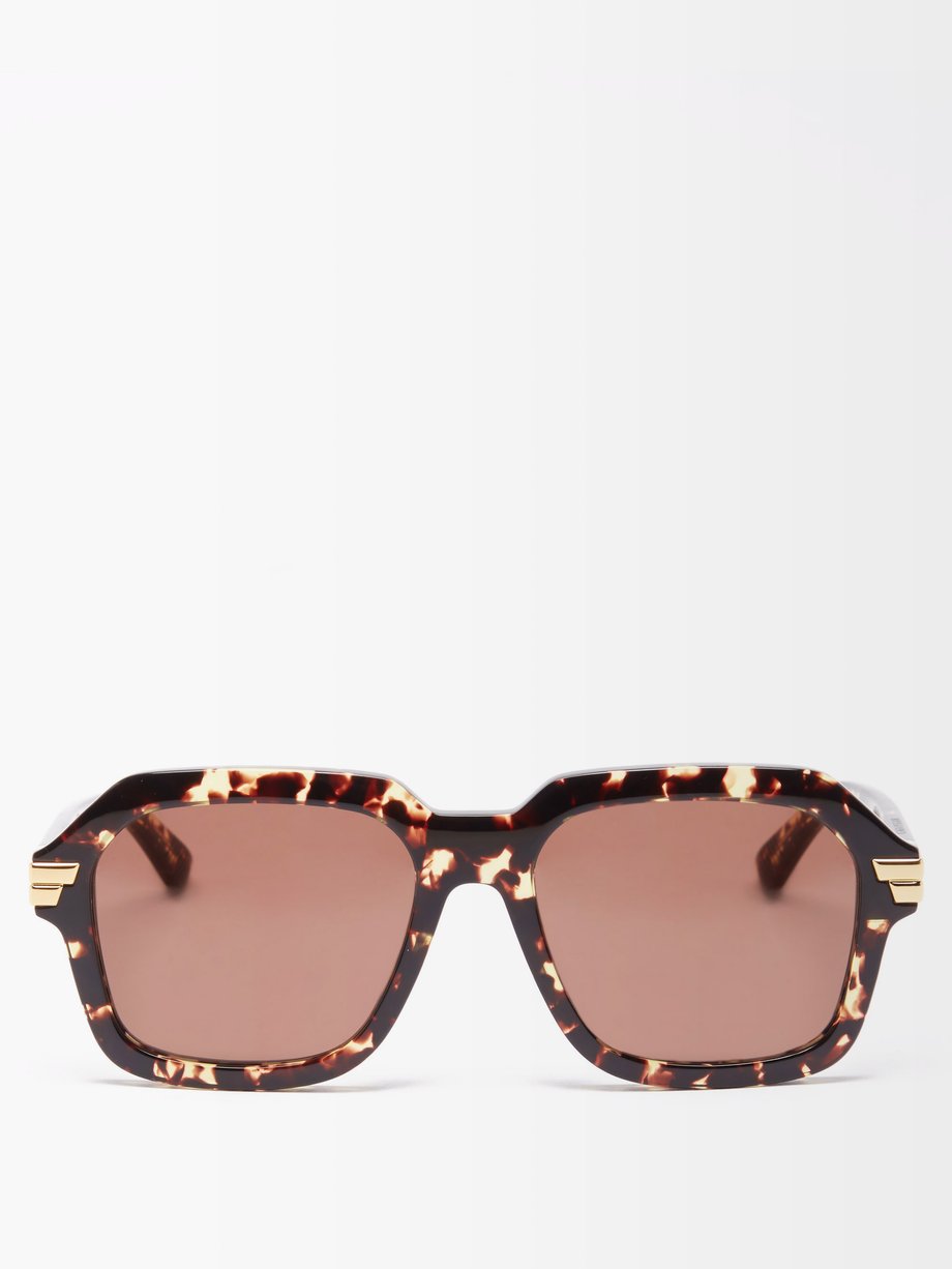 Bottega Veneta BROWN Square tortoiseshell-acetate sunglasses | 매치스패션 ...